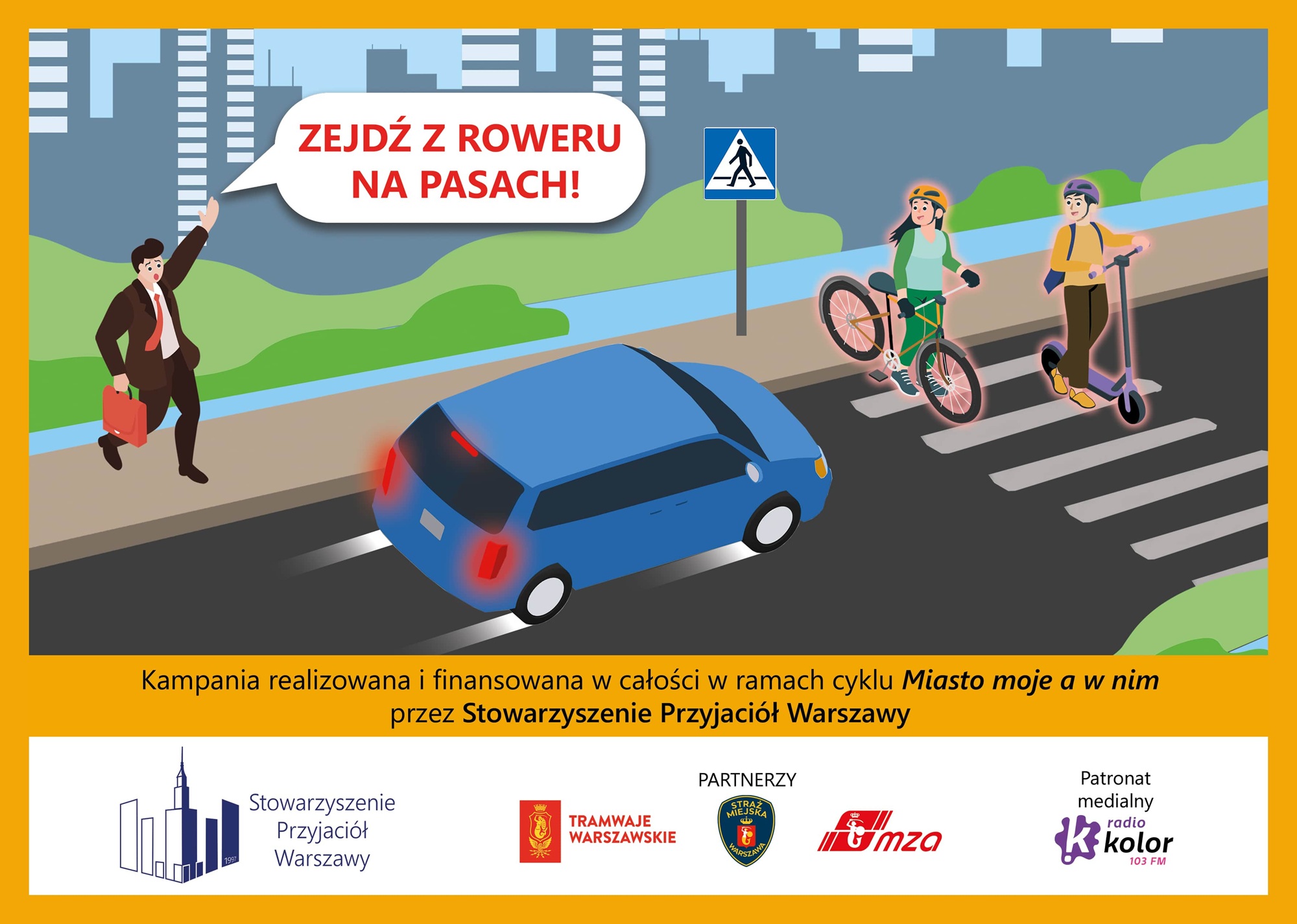 „Zejdź z roweru na pasach” - kampania społeczno-edukacyjna